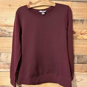 Christopher & Banks Burgundy Pullover Dressier LS Shirt Sz M Classic